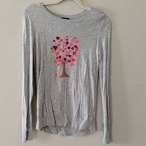 Talbots heart tree sweater